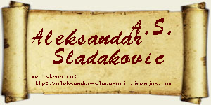 Aleksandar Sladaković vizit kartica